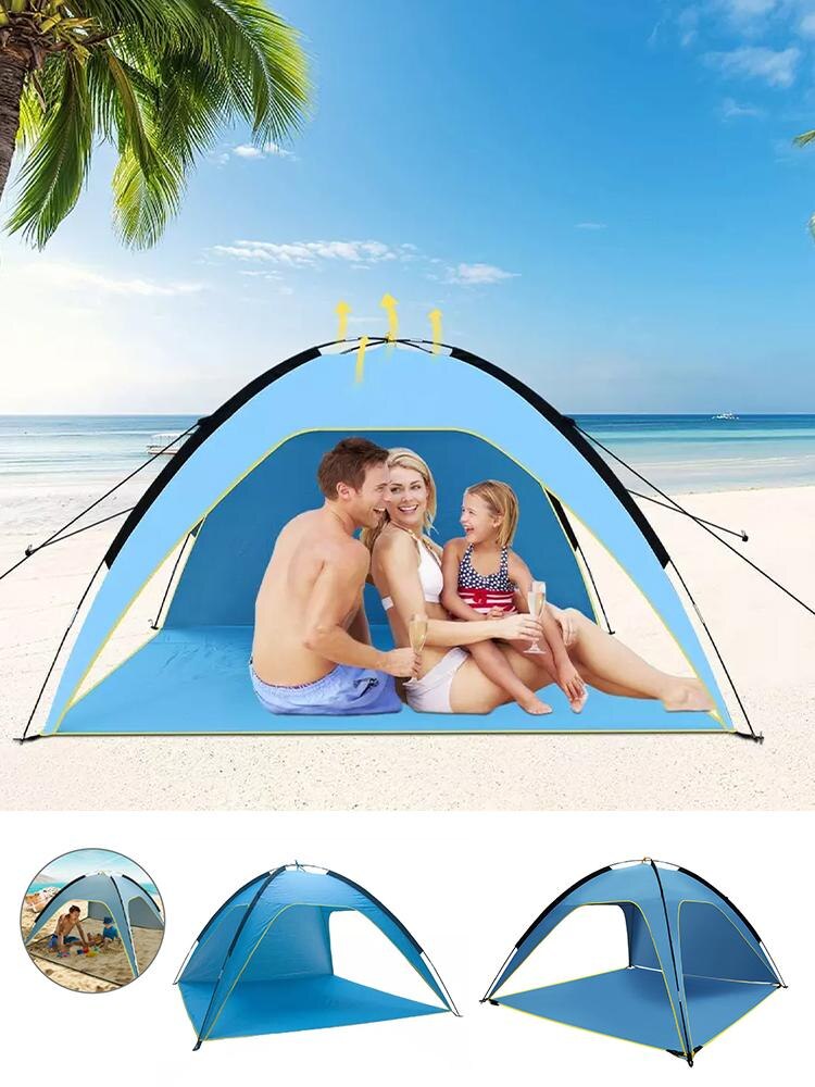 Cheap Goat Tents Large Beach Tent Sun Shelter Summer Sunscreen Rainproof Protectiont Model UV Shelters 2 Portable Travel Canopy Fishing Camp L8G9   